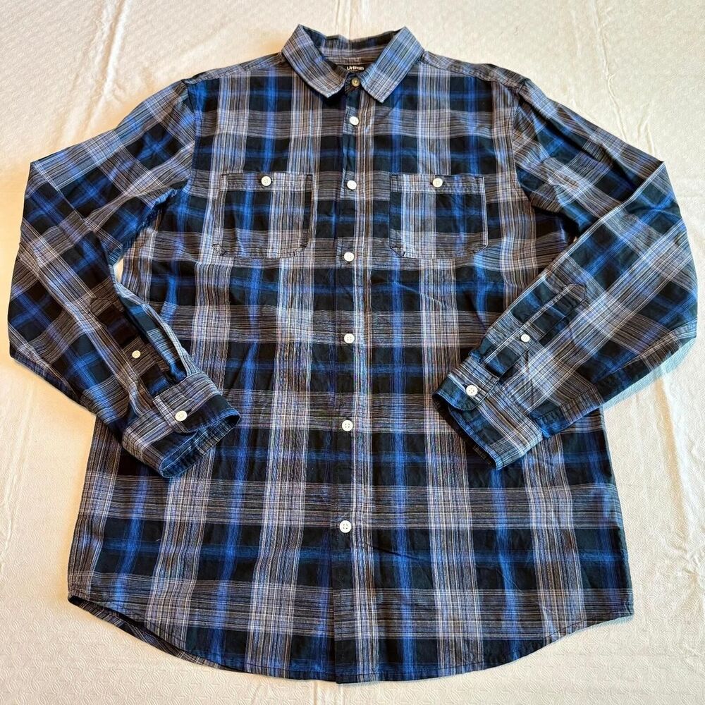 Urban Pipeline Men's Blue Plaid Shirt M